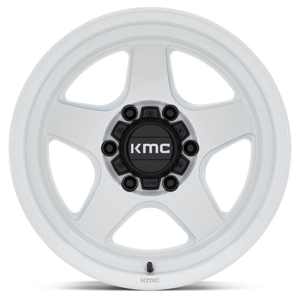 17x9 KMC KM728 Gloss White 6x5.5 -38mm - Flex Offroad