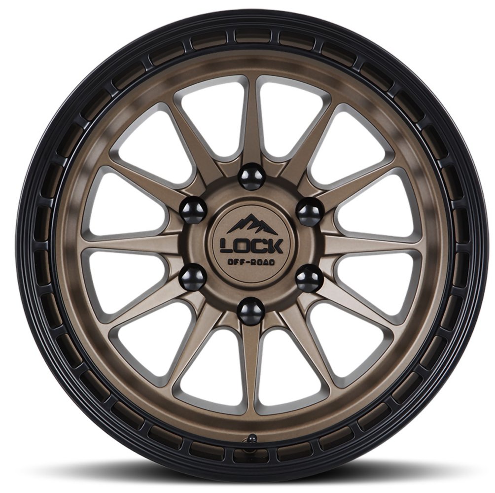 17x9 Lock Off-Road Baja Matte Bronze w/ Matte Black Ring 6x135 0mm - Flex Offroad
