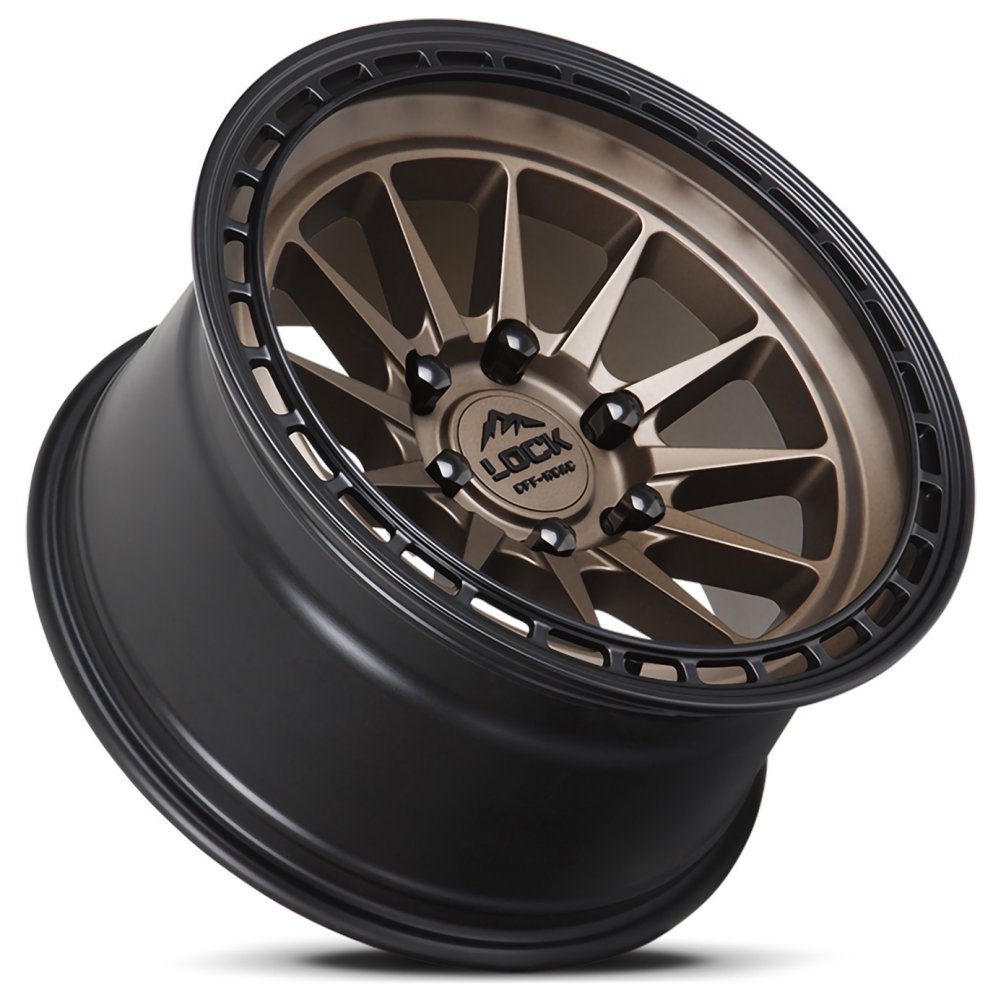 17x9 Lock Off-Road Baja Matte Bronze w/ Matte Black Ring 6x135 0mm - Flex Offroad