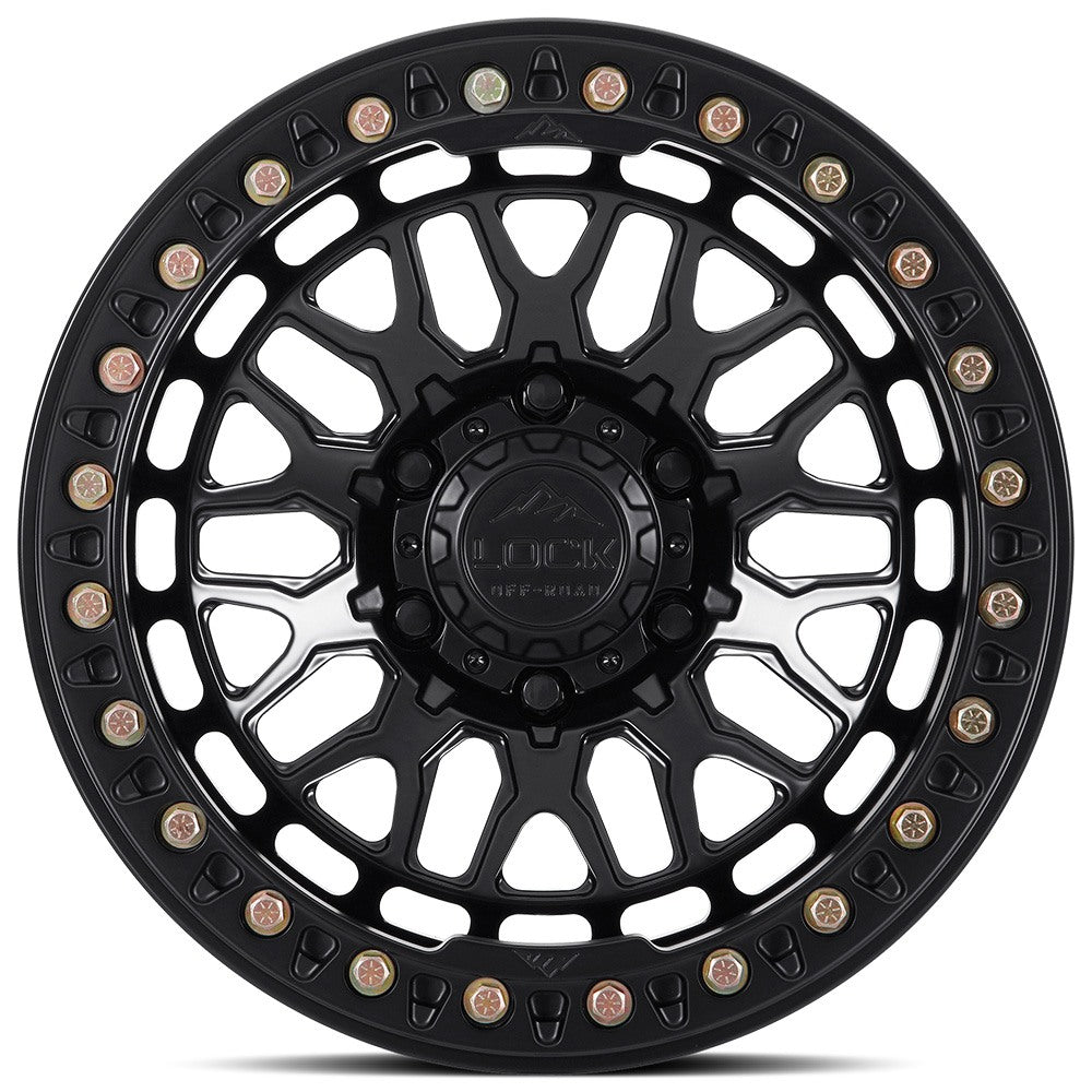 17x9 Lock Off-Road Invader Forged Beadlock Matte Black (Full Forged) 8x6.5/165 -12mm