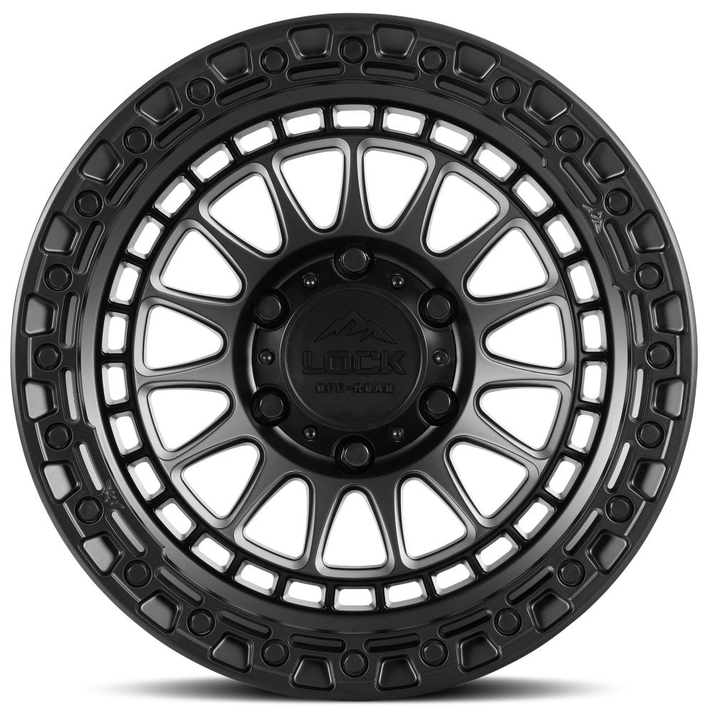17x9 Lock Off-Road Mojave Matte Black w/ Matte Black Ring 6x135 -12mm