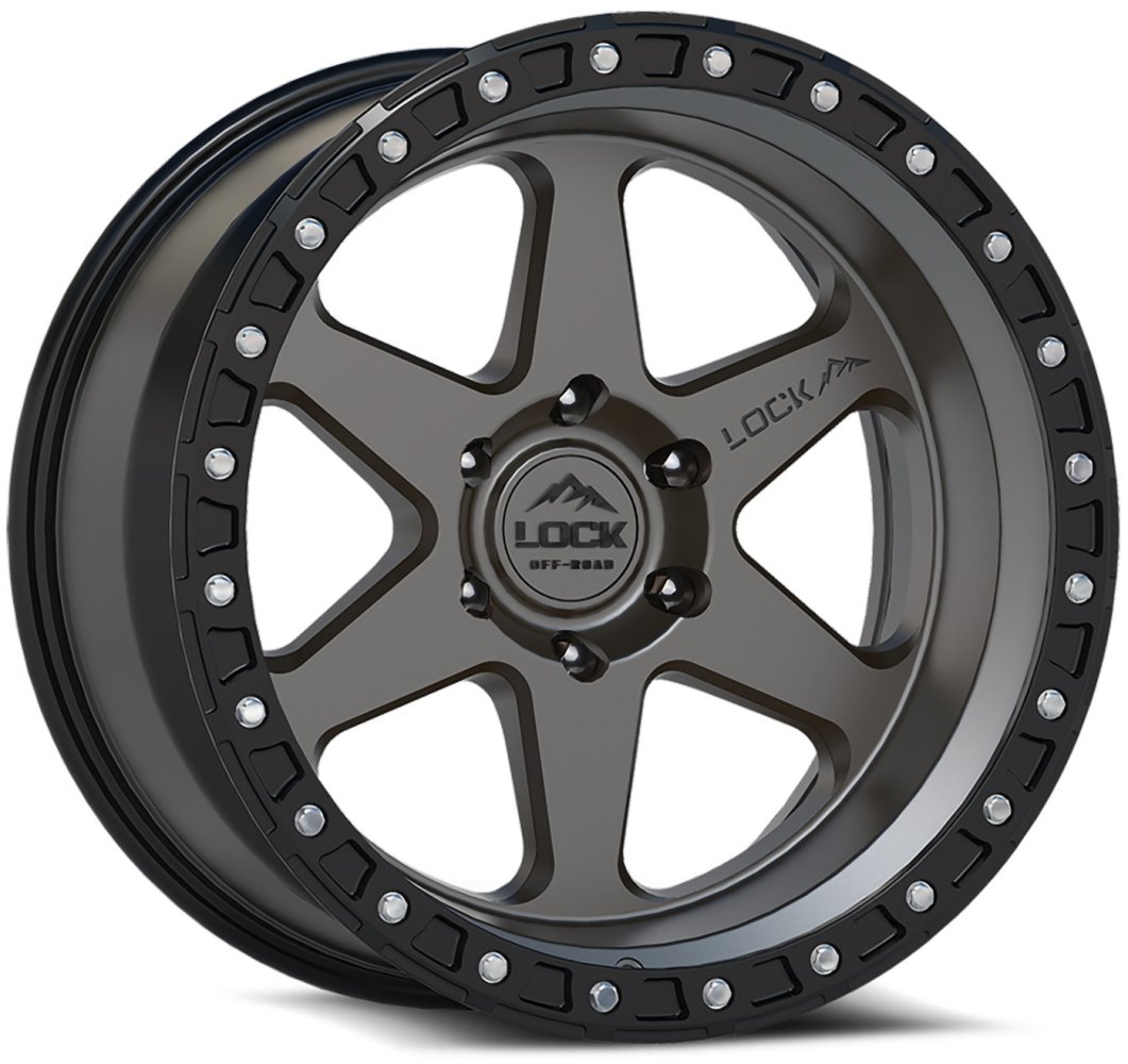18x9 Lock Off-Road Olympus Olympus Matte Grey w/ Matte Black Ring 5x5/127 -12mm - Flex Offroad
