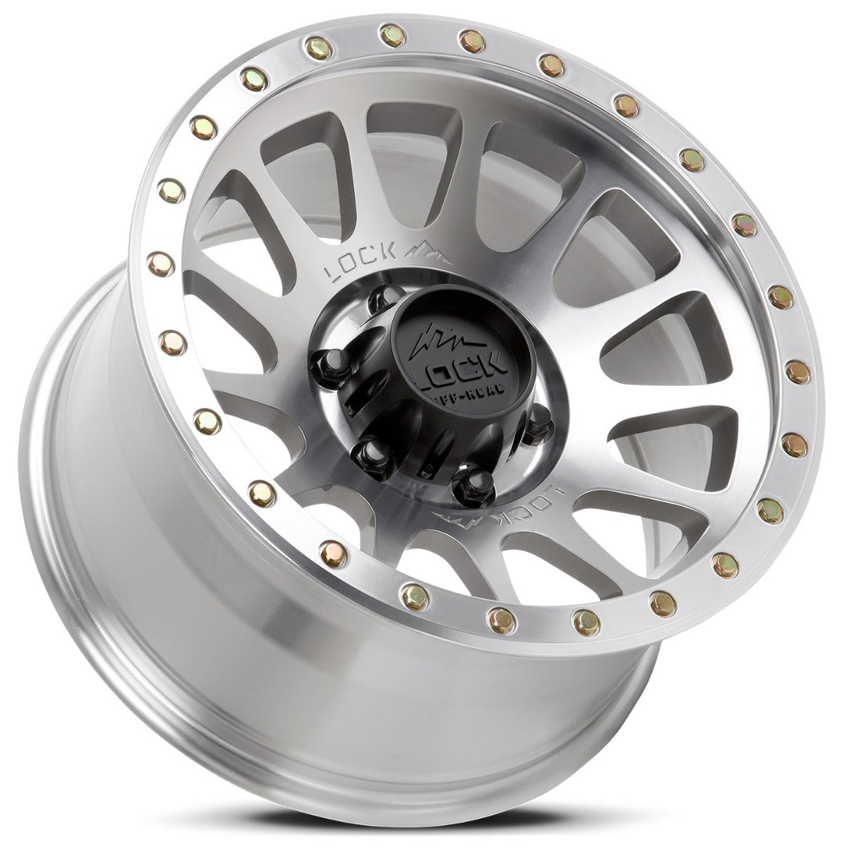 17x9 Lock Off-Road Yosemite Machine w/ Clear Coat 5x5/127 0mm - Flex Offroad