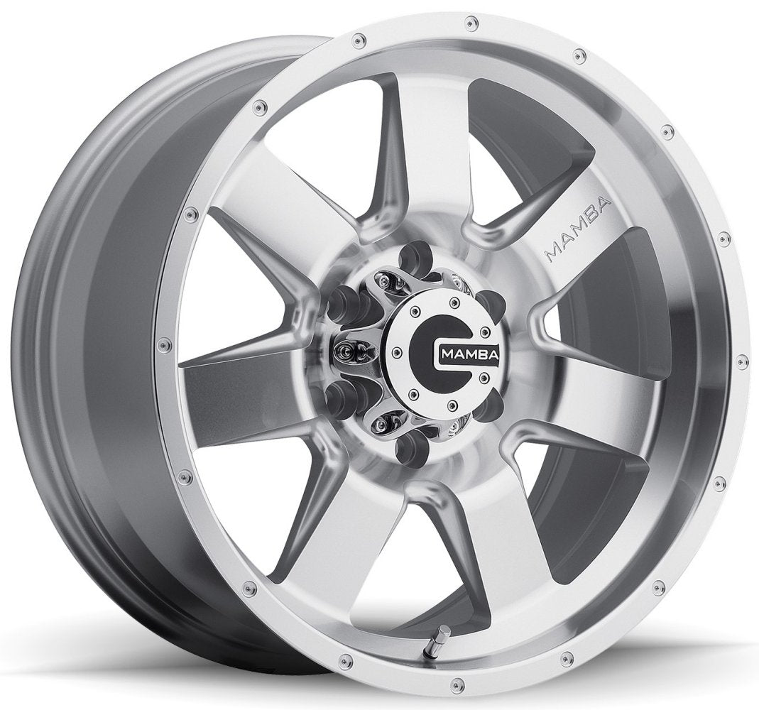 20x9 Mamba Off-Road M14 Silver Machined Face w/ Drilled Holes 6x5.5/139.7 12mm - Flex Offroad