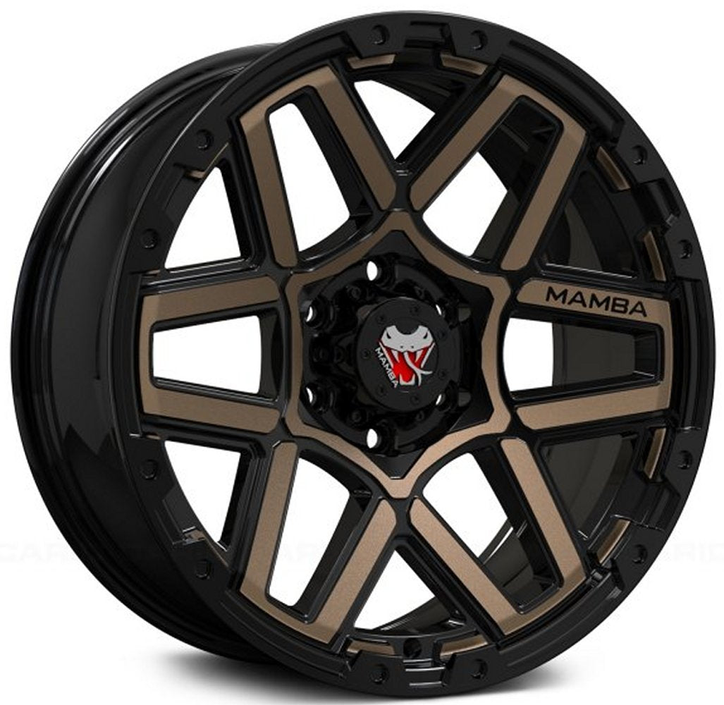 20x9 Mamba Off-Road M23 Matte Black w/ Bronze Face 6x5.5/139.7 -12mm - Flex Offroad