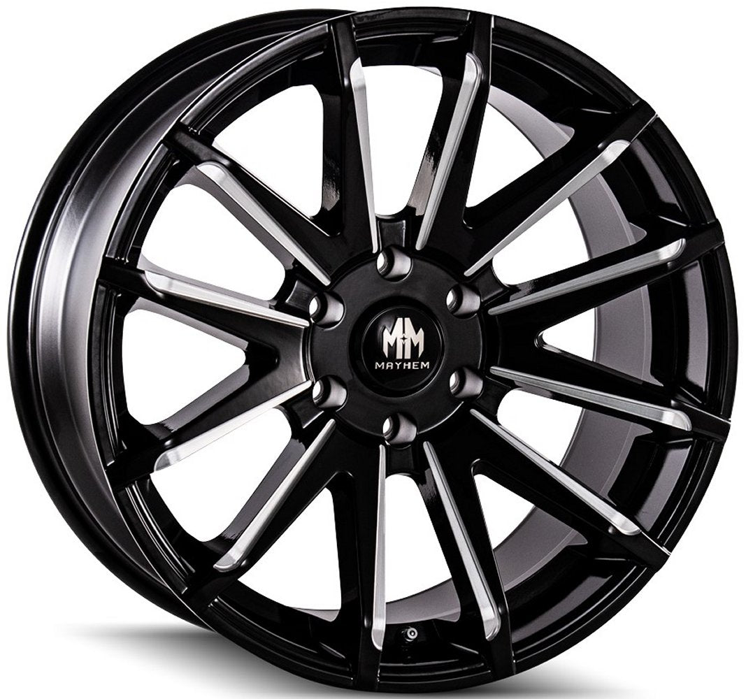 20x9.5 Mayhem Crossfire 8109BM Gloss Black Milled Spokes 6x5.5/139.7 25mm - Flex Offroad