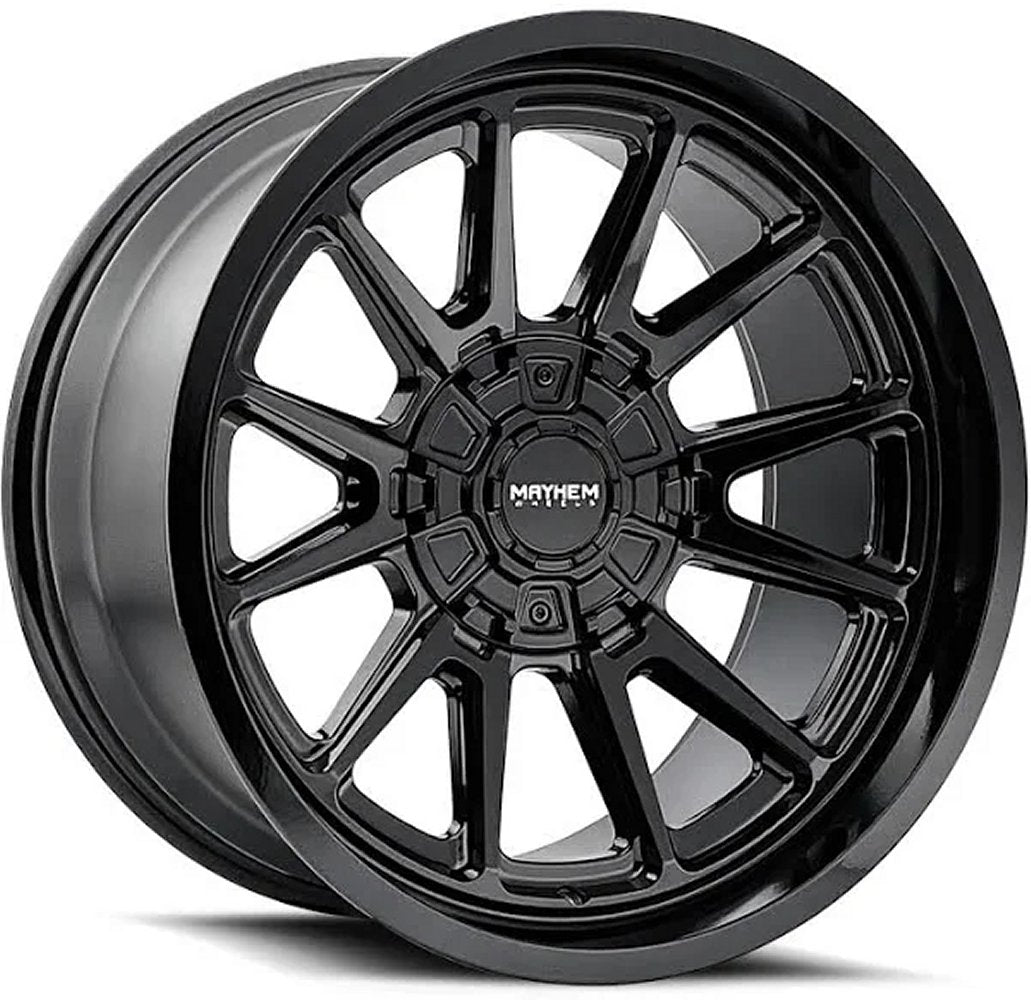 18x9 Mayhem Intrepid 8116 Gloss Black 8x6.5/165 -12mm - Flex Offroad