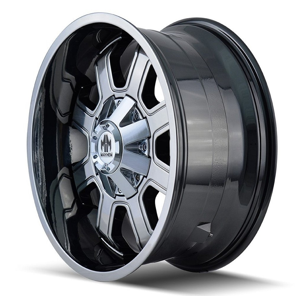(Clearance - No Returns) 22x12 Mayhem Fierce 8103C Chrome (* May Require Trimming) 8x6.5/165 8x170 -44mm - Flex Offroad