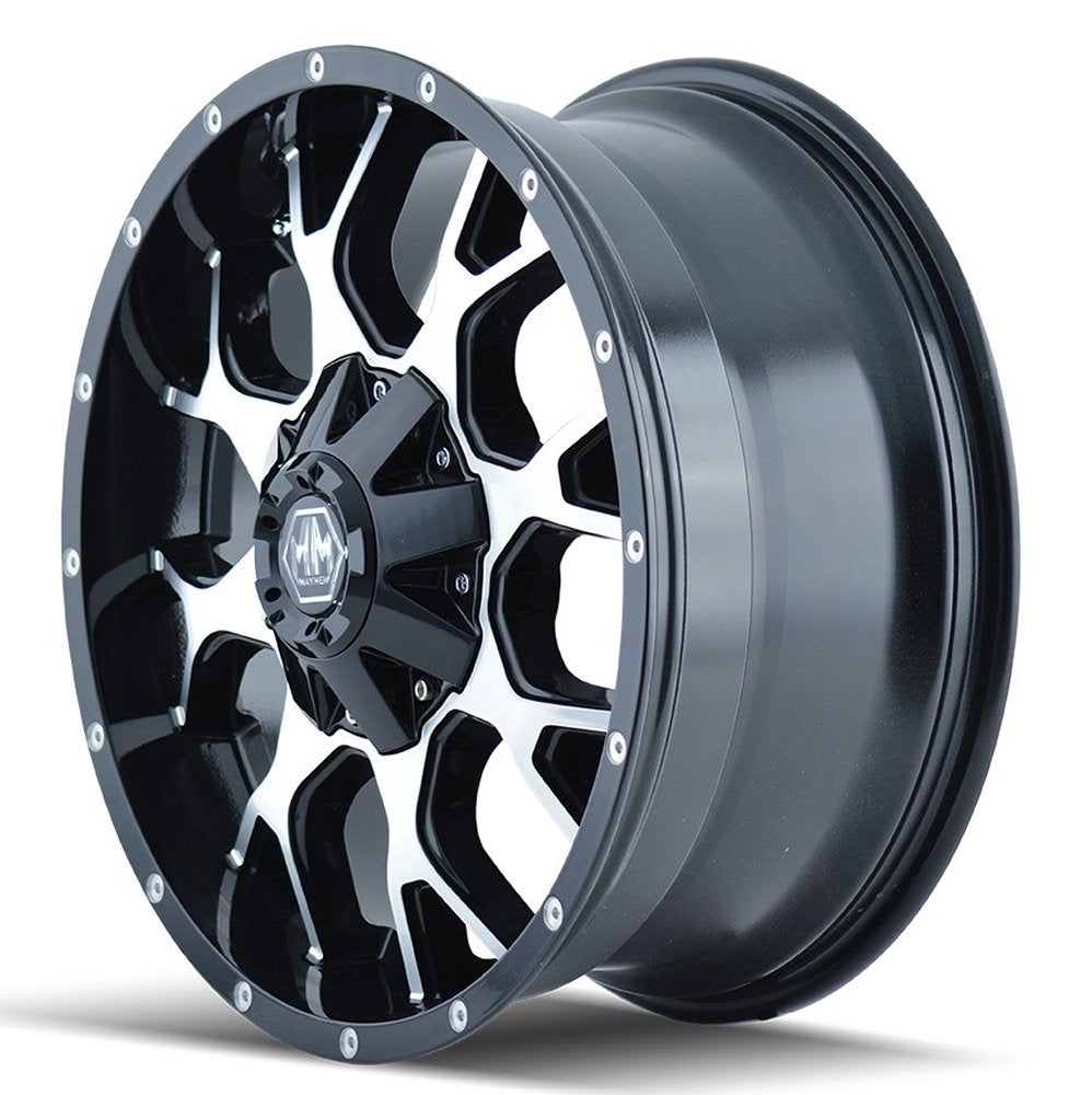 20x9 Mayhem Warrior 8015B Gloss Black w/ Machined Face 8x6.5/165 18mm