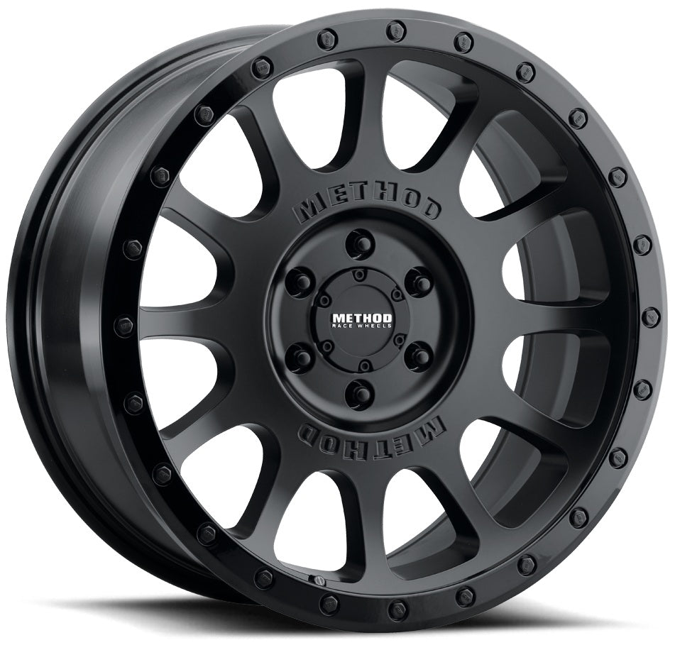17x8.5 Method Race MR305 NV Matte Black w/ Gloss Black Lip 6x135 0mm