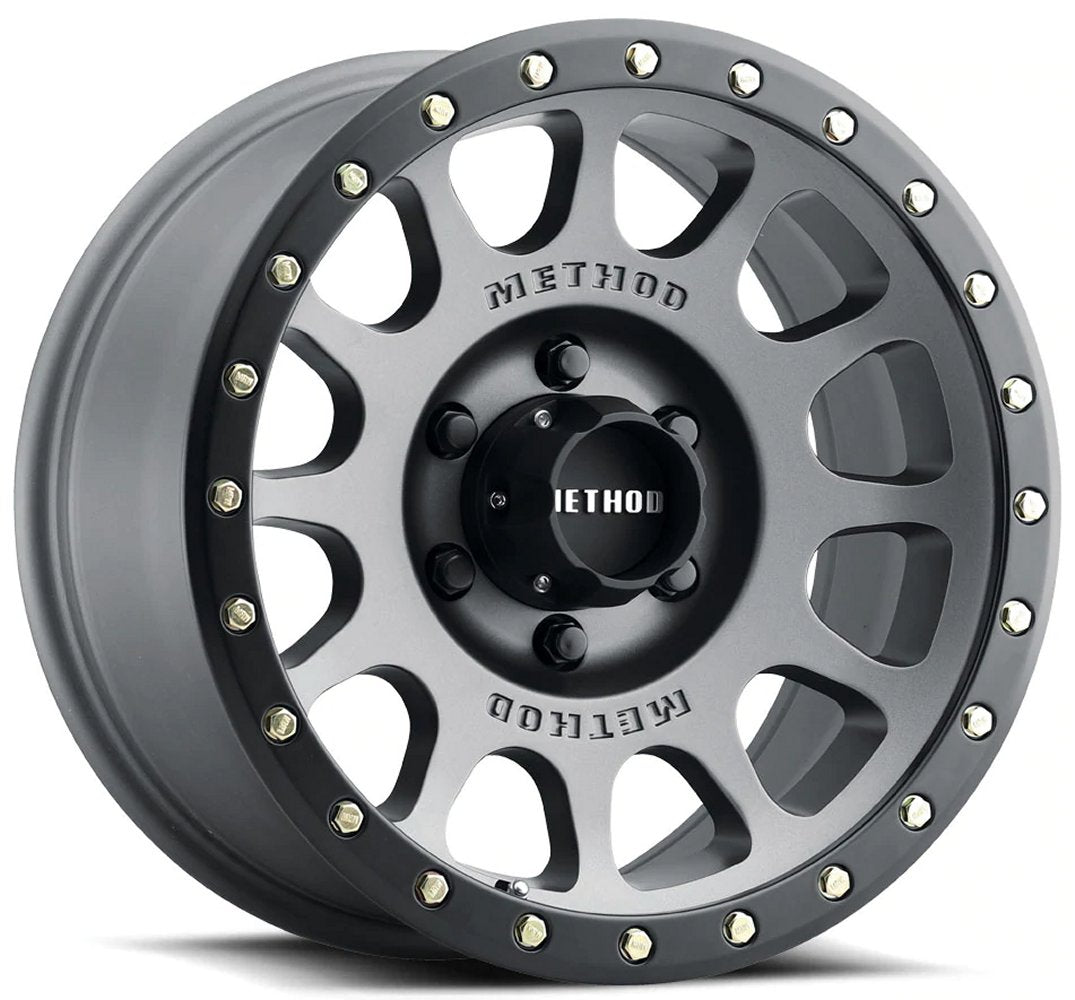 18x9 Method Race MR305 NV Titanium w/ Matte Black Lip 6x5.5/139.7 -12mm - Flex Offroad
