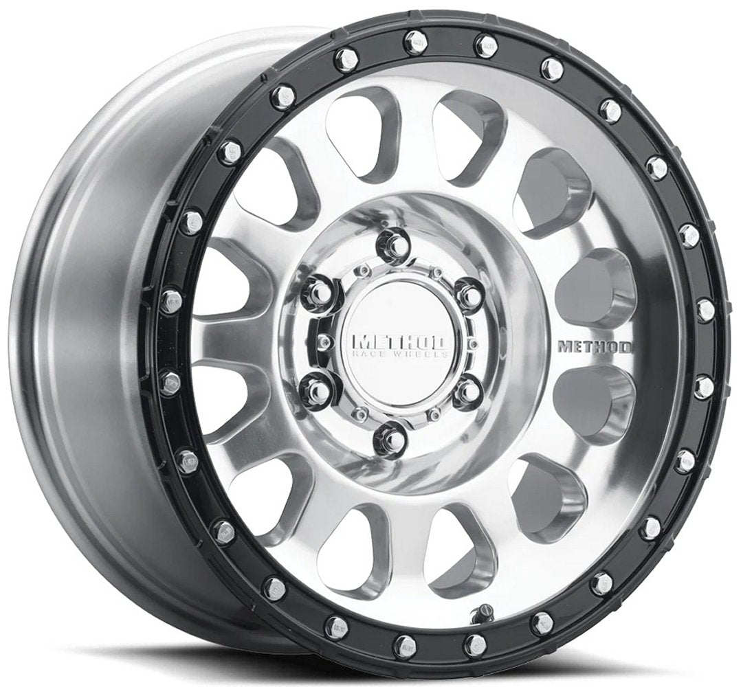 17x8.5 Method Race MR315 Polished w/ Gloss Black Lip 6x135 0mm