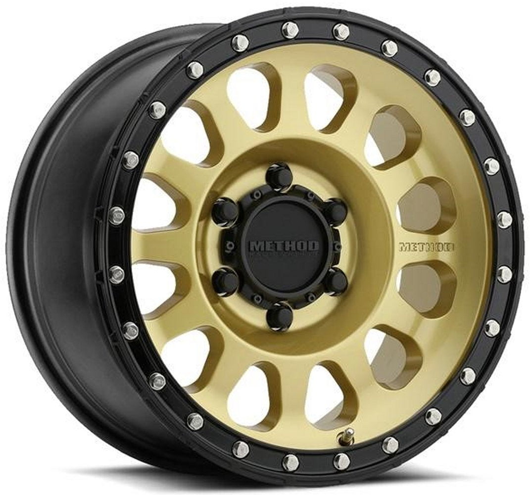 17x8.5 Method Race MR315 Gold w/ Black Street Lock Lip (8 Lug) 8x6.5/165 25mm - Flex Offroad