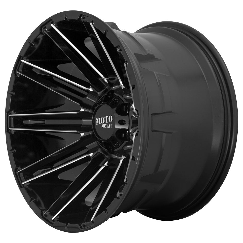 (Clearance - No Returns) 22x10 Moto Metal MO998 Kraken Gloss Black Milled 6x135 -18mm