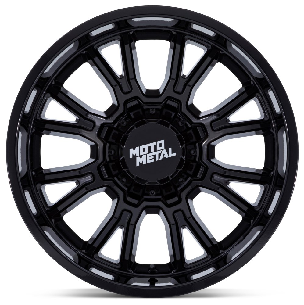 (Clearance - No Returns) 20x9 Moto Metal MO810 Gloss Black 8x180 1mm - Flex Offroad
