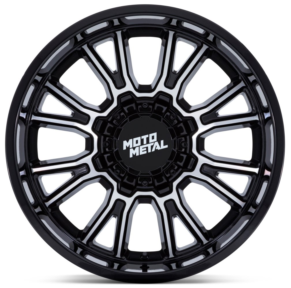 (Clearance - No Returns) 20x10 Moto Metal MO810 Gloss Black Machine 8x170 -18mm