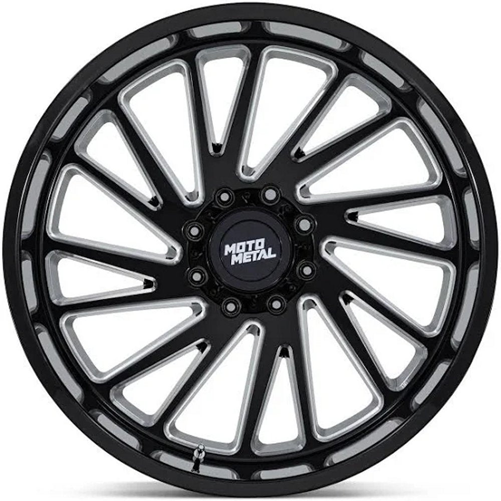 24x12 Moto Metal MO811 Gloss Black Milled (* May Require Trimming) 5x5/127 -44mm