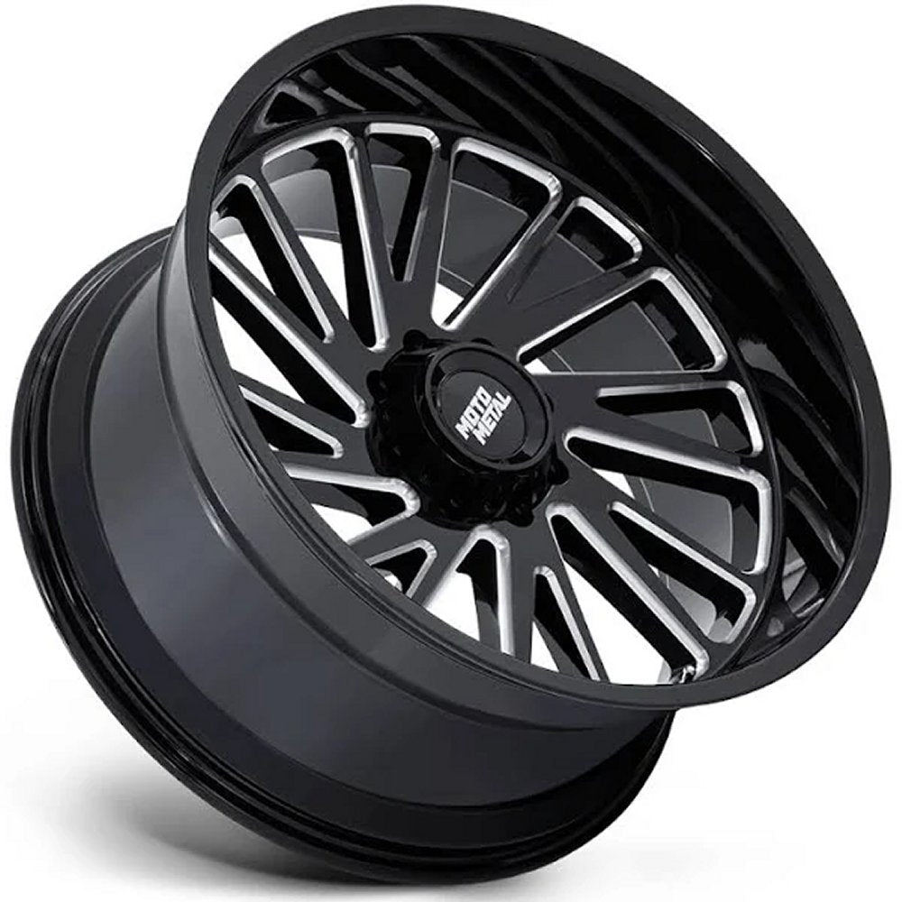 24x12 Moto Metal MO811 Gloss Black Milled (* May Require Trimming) 5x5/127 -44mm