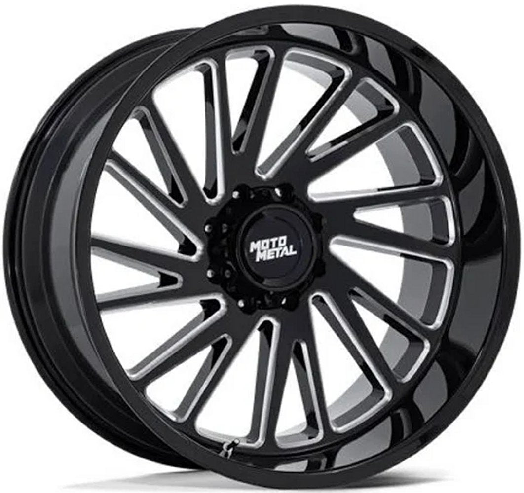 22x12 Moto Metal MO811 Gloss Black Milled (* May Require Trimming) 5x5/127 -44mm 