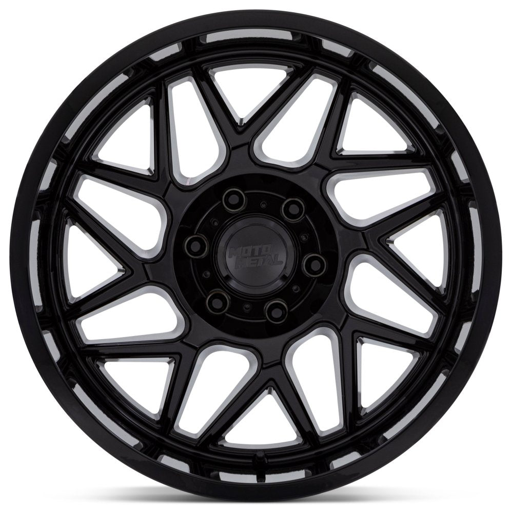 (Clearance - No Returns) 20x10 Moto Metal MO812 Turbine Gloss Black 8x180 -18mm