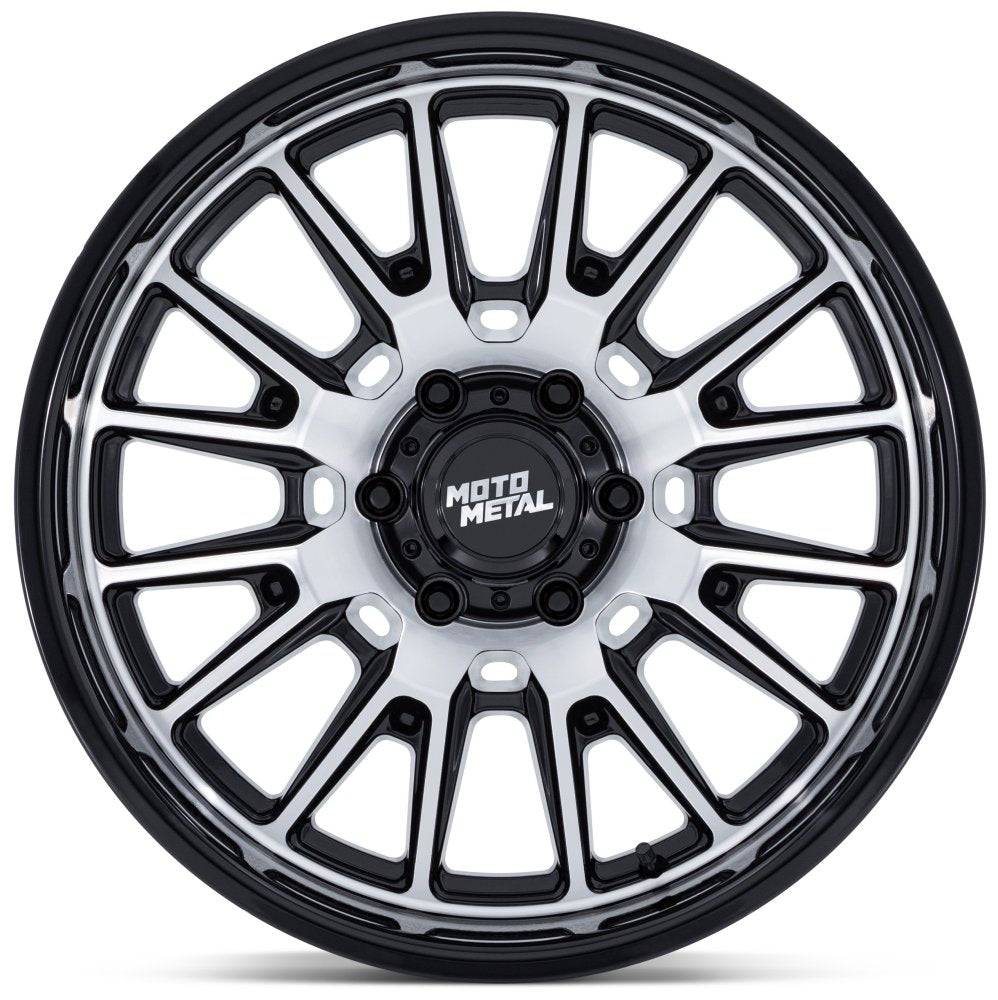 (Clearance - No Returns) 20x9 Moto Metal MO814 Tekton Gloss Black Machined 6x5.5/139.7 1mm