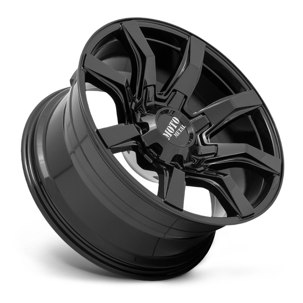 (Clearance - No Returns) 22x12 Moto Metal MO804 Gloss Black (* May Require Trimming) 8x6.5/165 -44mm