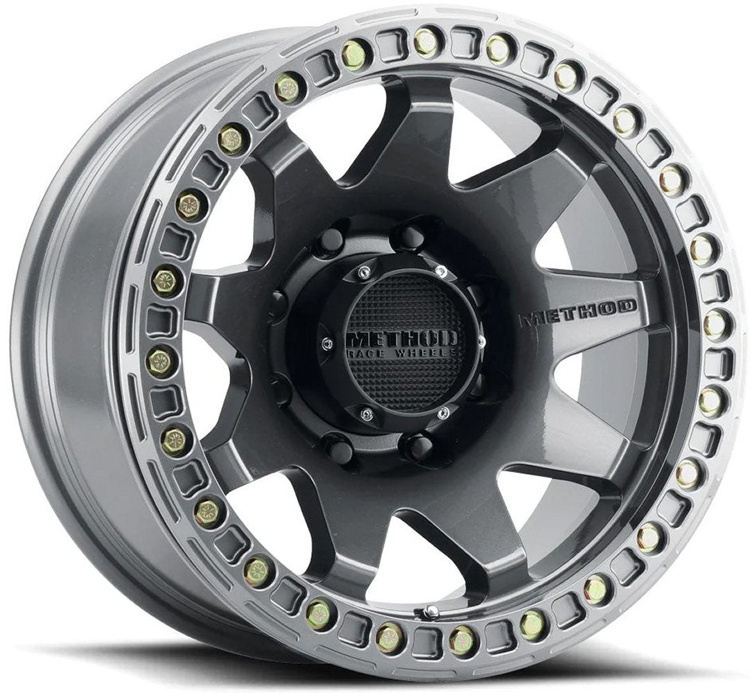17x9 Method Race MR108 Beadlock Gloss Titanium 8x6.5/165 -44mm - Flex Offroad