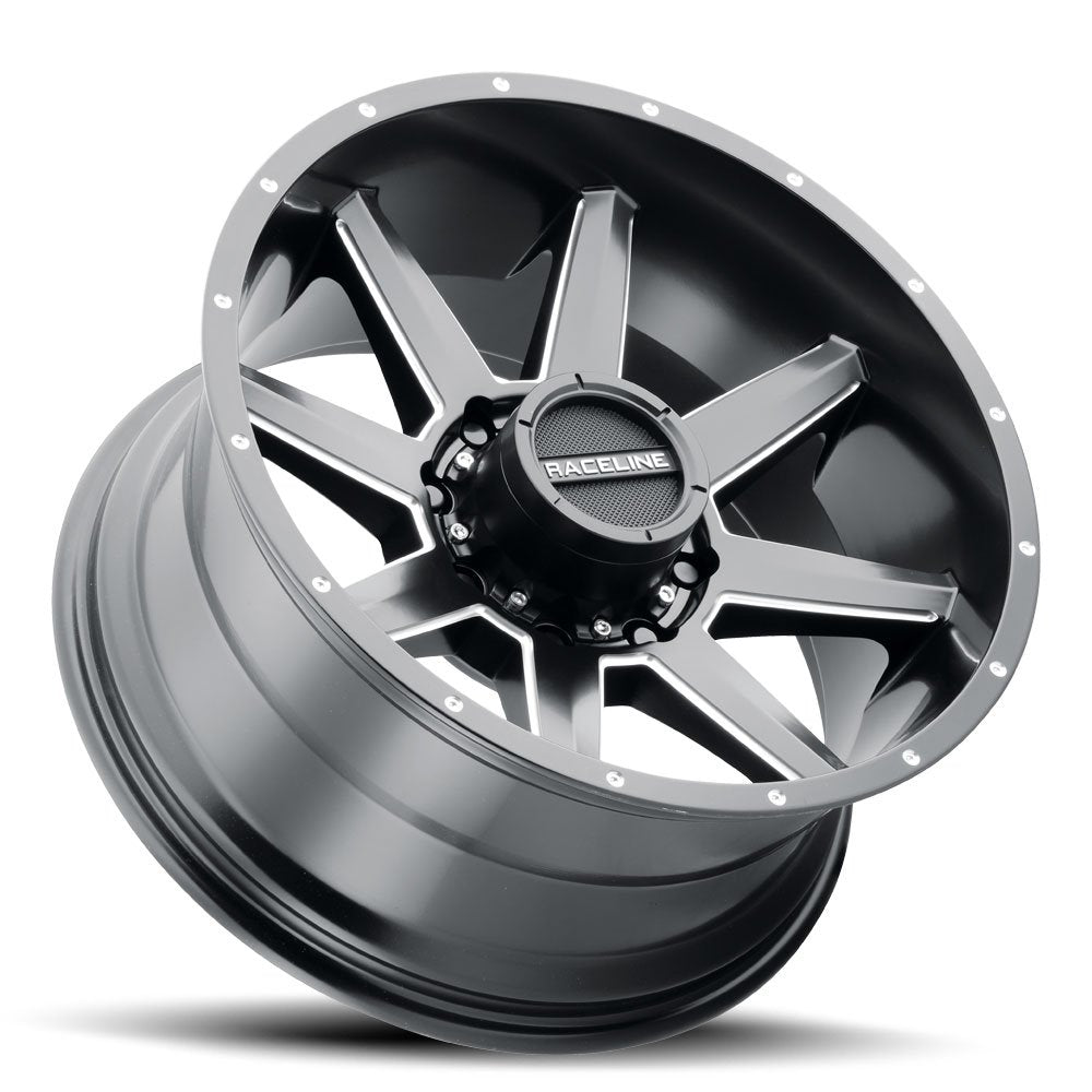 (Clearance - No Returns) 22x10 Raceline 954M Stryker Satin Black Milled 5x5/127 -19mm - Flex Offroad