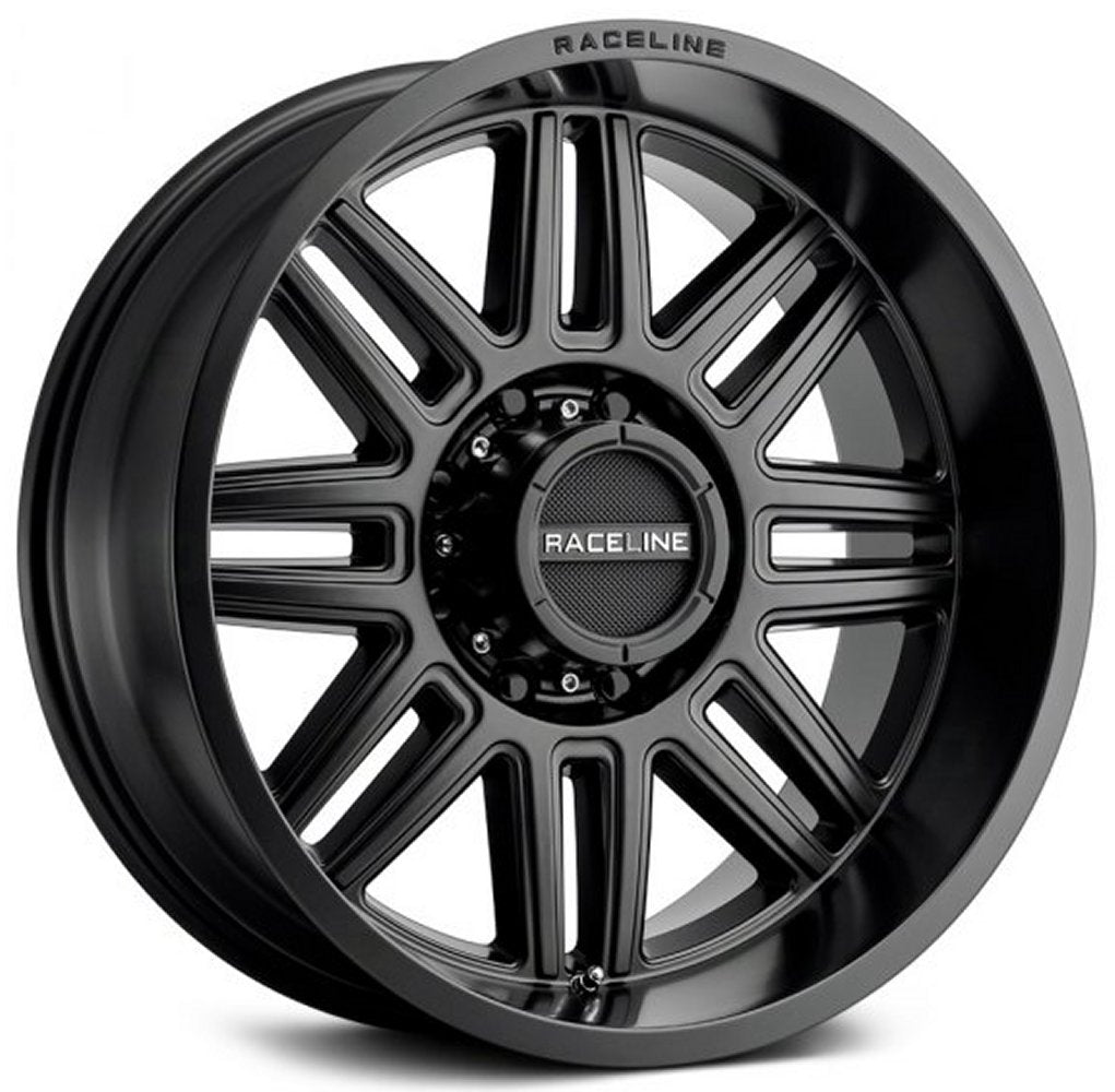 18x9 Raceline 948B Split Satin Black 8x170 -12mm - Flex Offroad
