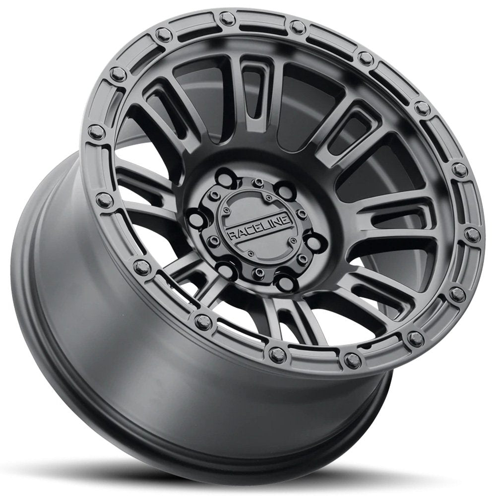 17x9 Raceline 956B Compass Satin Black 6x5.5/139.7 -12mm - Flex Offroad