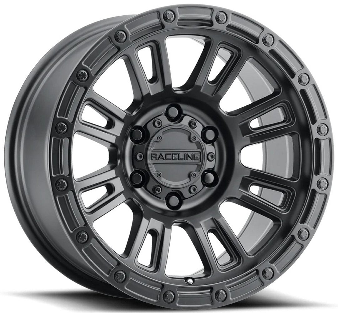 17x9 Raceline 956B Compass Satin Black 6x5.5/139.7 -12mm - Flex Offroad