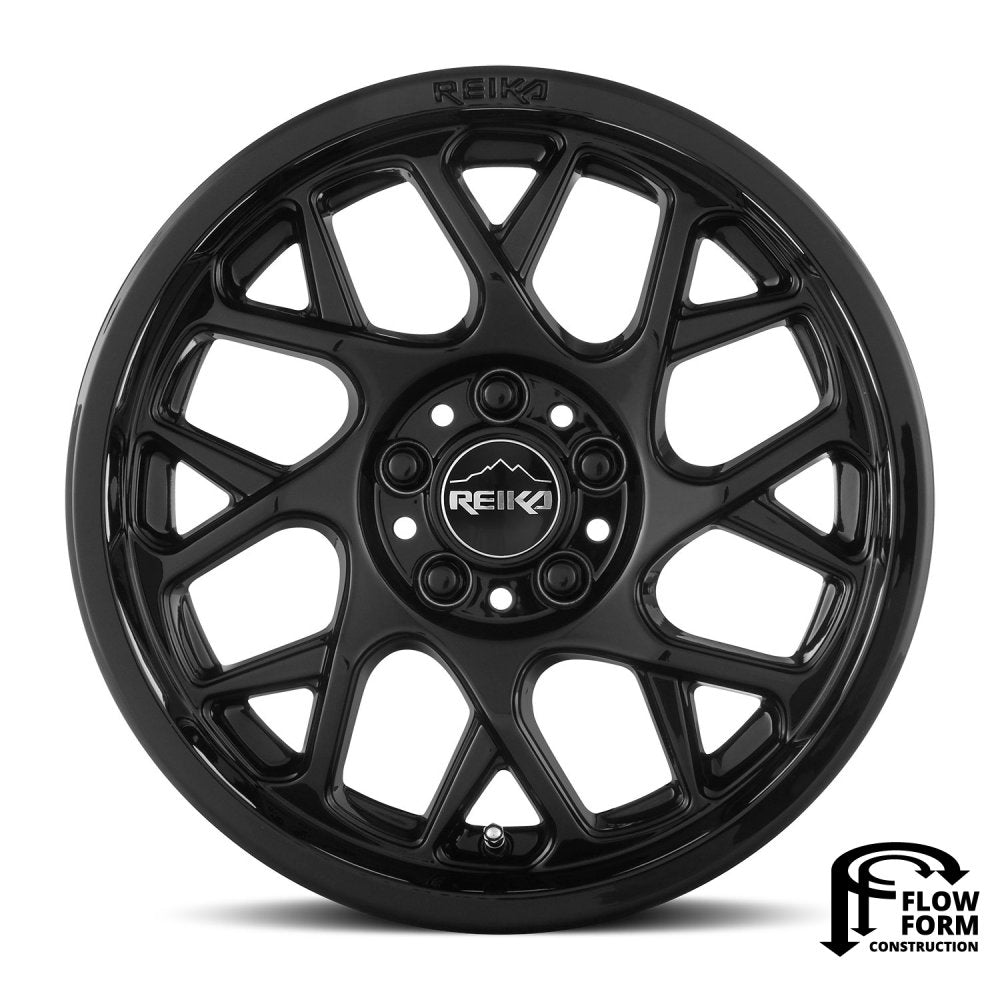 (Clearance - No Returns) 15x7 Reika R25 Detour Gloss Black 5x100 15mm - Flex Offroad