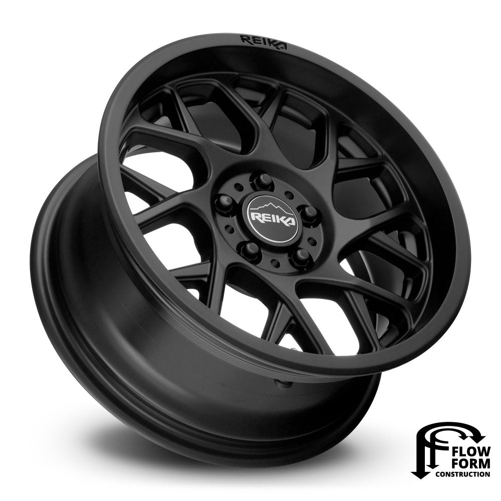 (Clearance - No Returns) 15x7 Reika R25 Detour Satin Black 5x100 15mm