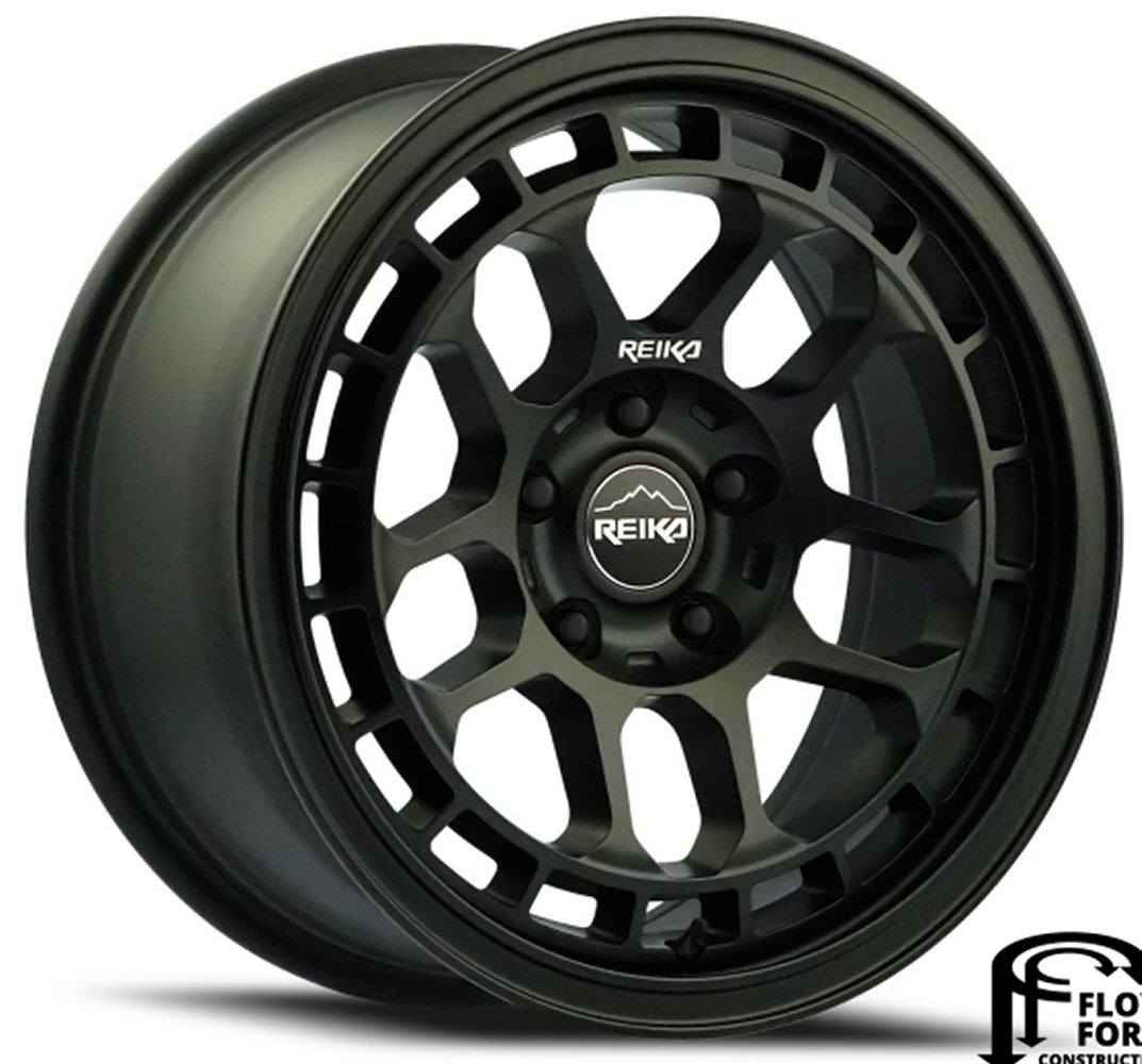 17x8 Reika R30 Drifter Satin Black (Flow Formed) 5x4.25/108 20mm - Flex Offroad