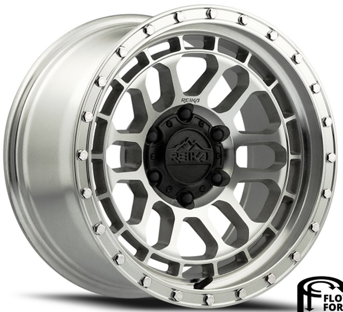 17x9 Reika R35 Rambler Machined Clear (Flow Formed) 6x5.5/139.7 -12mm - Flex Offroad