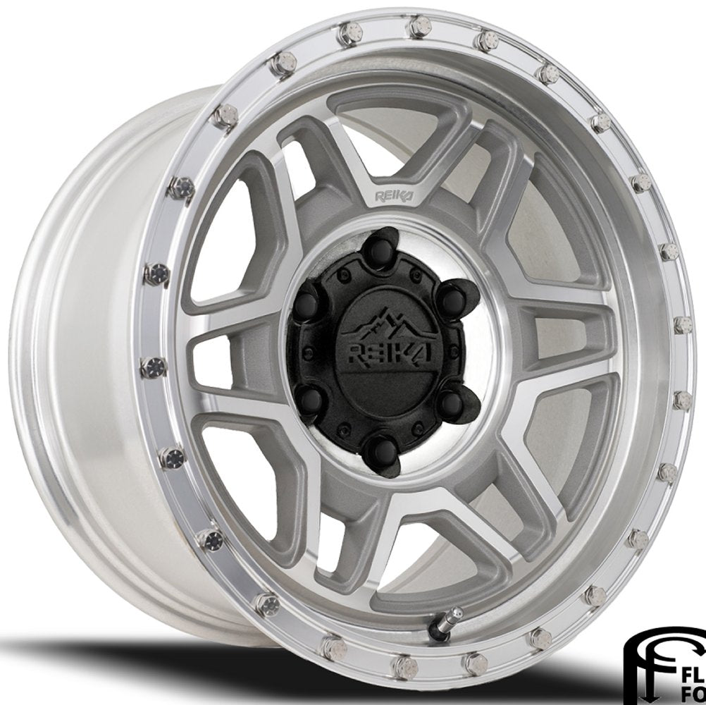17x9 Reika R40 Trooper Machined Clear (Flow Formed) 5x5/127 -12mm - Flex Offroad