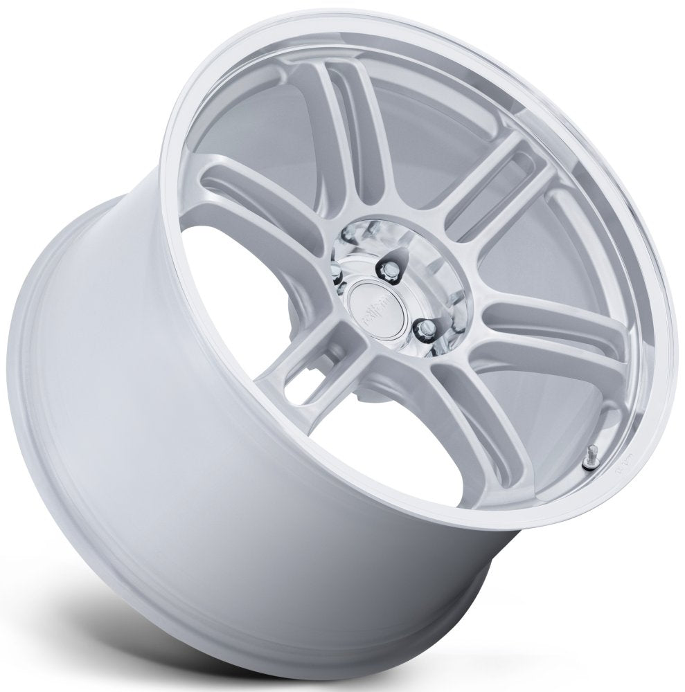 19X8.5 Rotiform RPS Matte Silver w/ Diamond Cut Lip RC209 5x100 35mm