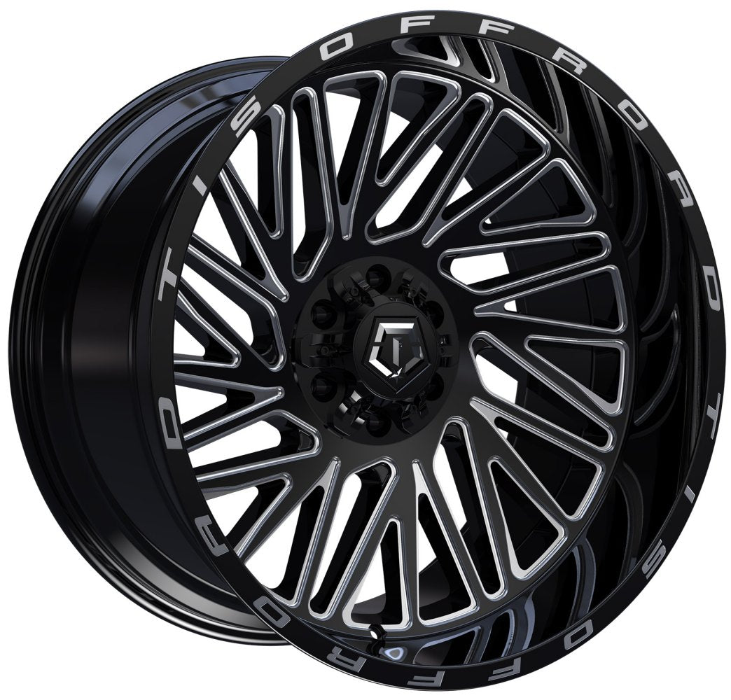 20X10 TIS Off-Road 553BM Gloss Black Milled 8x6.5/165 -12mm