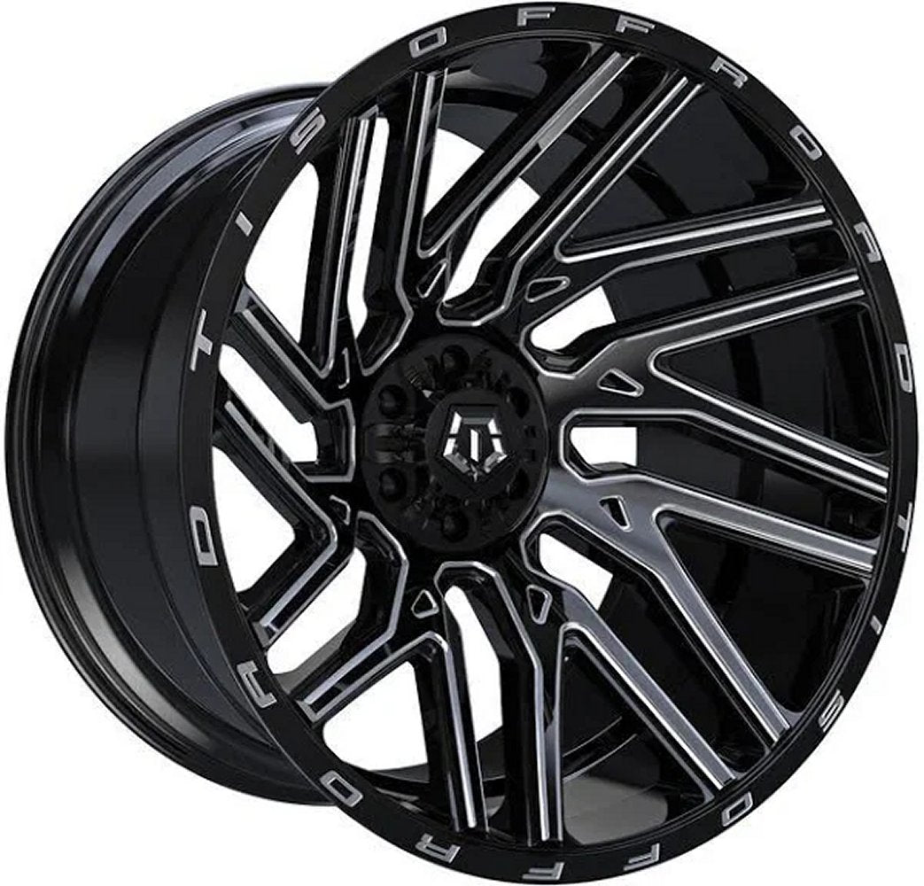 (Clearance - No Returns) 22x10 TIS Off-Road 554BM Gloss Black Milled 8x6.5/165 -19mm - Flex Offroad