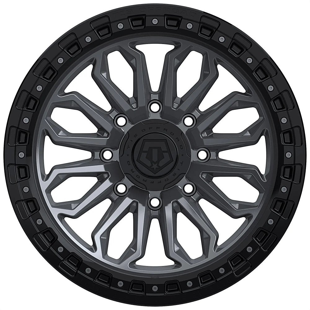 20x10 TIS Off-Road 556AB Satin Anthracite w/ Black Bead Ring 8x180 -20mm - Flex Offroad