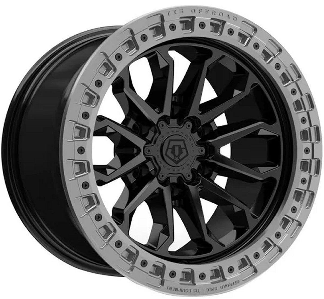 20X10 TIS Off-Road 556BA Satin Black w/ Anthracite Bead Ring 6x135 -20mm