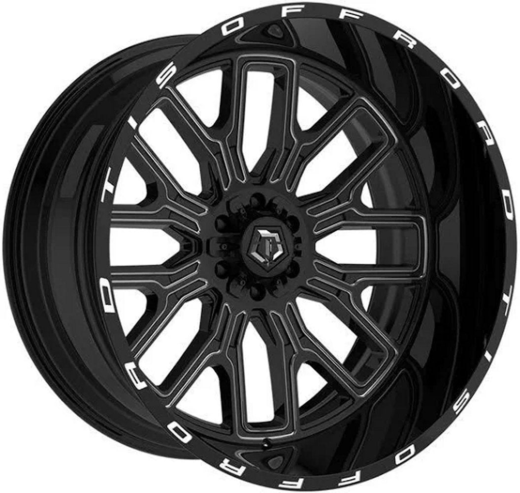 22x12 TIS Off-Road 560BM Gloss Black Milled (* May Require Trimming) 8x180 -44mm - Flex Offroad
