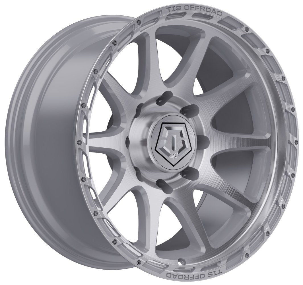 22X12 TIS Off-Road 563BS (* May Require Trimming) Silver w/ Brushed Face 6x135 -44mm - Flex Offroad