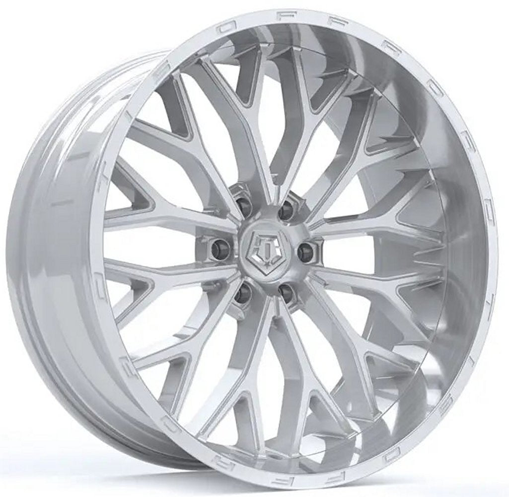 20X10 TIS Off-Road 565BSM Silver w/ Brushed Face 6x135 -24mm - Flex Offroad