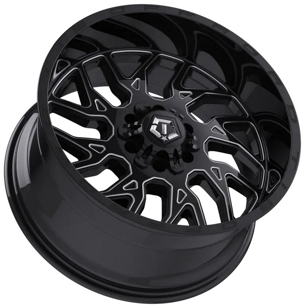 20X10 TIS Off-Road 544BM 2.0 Gloss Black Milled 8x180 -20mm