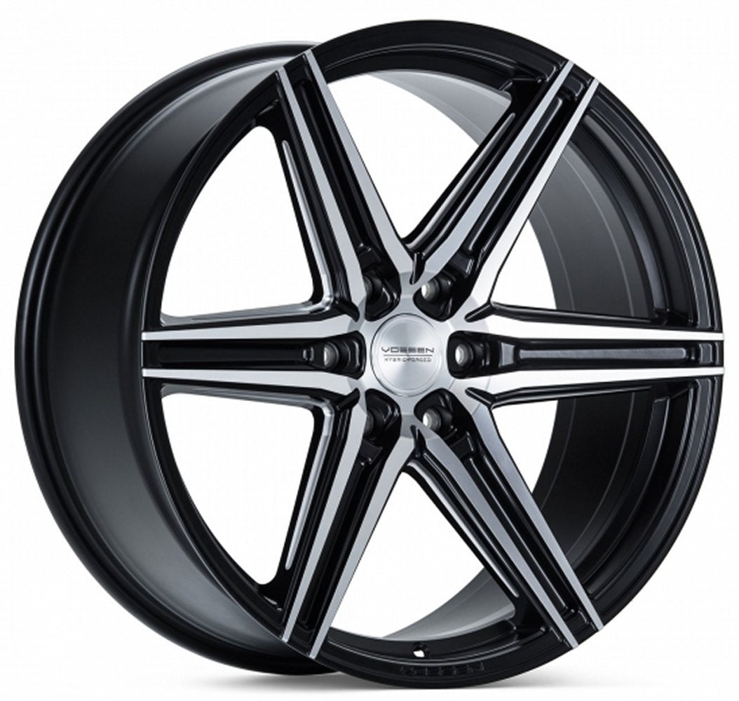 22x9.5 Vossen HF6-2 Matte Black w/ Brushed Face (Hybrid Forged) (Deep Concave) 6x5.5/139.7 20mm - Flex Offroad