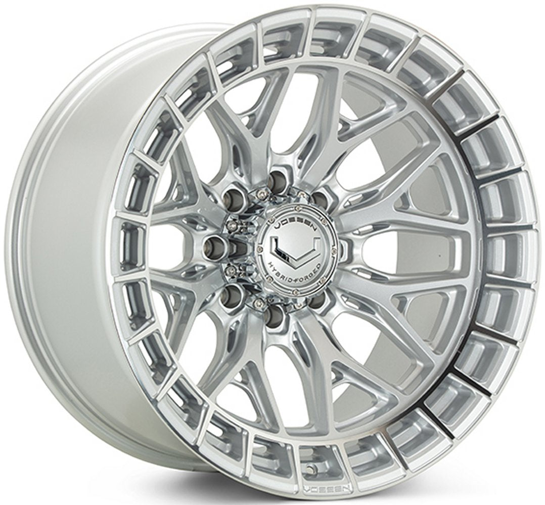 22X12 Vossen HFX-1 Silver Polished (8-Lug) (* May Require Trimming) (Ultra Deep Concave) 8x180 -44mm