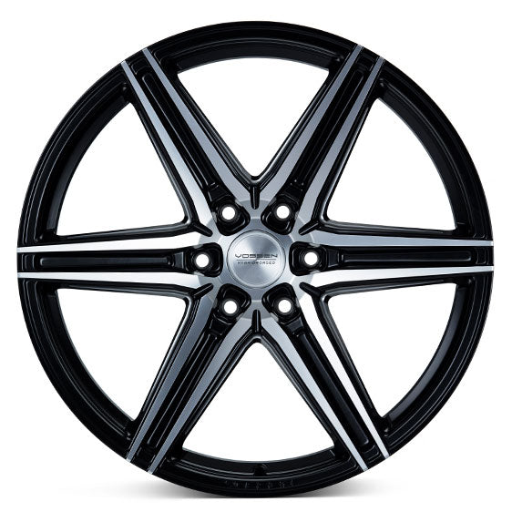 22x9.5 Vossen HF6-2 Matte Black w/ Brushed Face (Hybrid Forged) (Deep Concave) 6x5.5/139.7 20mm - Flex Offroad