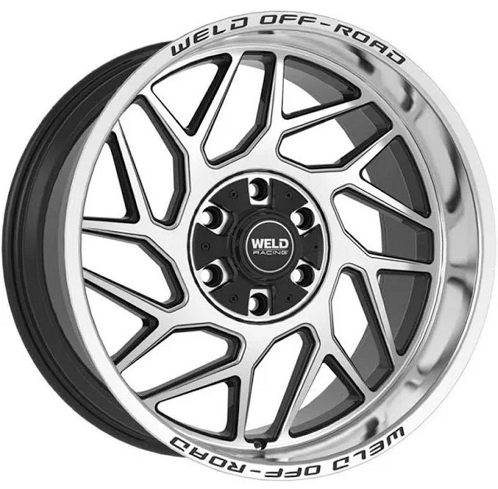 20x12 Weld Off-Road Fulcrum W118 Gloss Black Machined (Rotary Forged) (* May Require Trimming) 8x6.5/165 -44mm