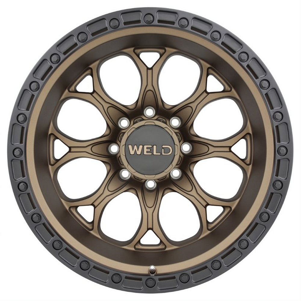 20x9 Weld Off-Road Ledge W106 Satin Bronze w/ Satin Black Lip (Rotary Forged) 8x180 0mm - Flex Offroad